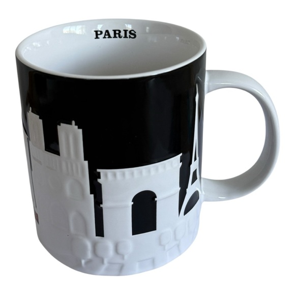 Starbucks Paris Relief Coffee Mug Black White 16 oz New SKU - Picture 6 of 6